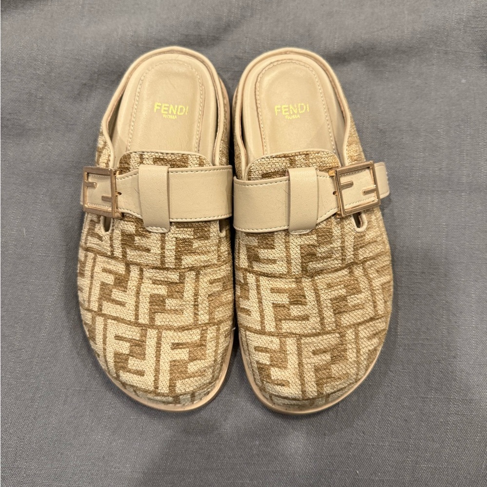 Beige Slip-On Shoes with Buckle